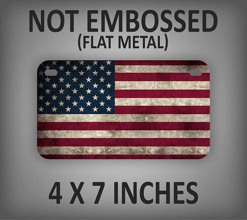 Americana USA Flag Mini-Sized License Plate Retro Vintage United States Flag Motorcycle Tag in Saudi Arabia