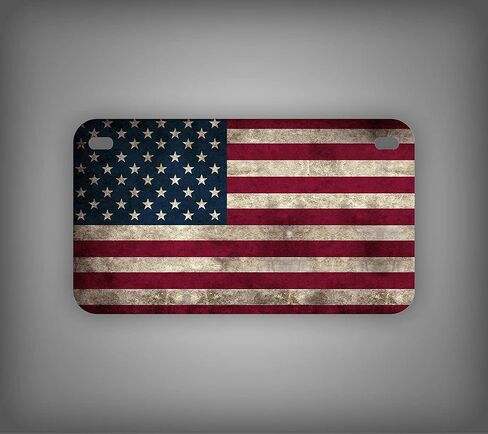 Americana USA Flag Mini-Sized License Plate Retro Vintage United States Flag Motorcycle Tag in Saudi Arabia