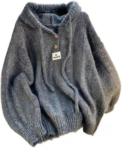 سترة بغطاء للرأس من Cottagecore للنساء، سترات Coquette الخريفية الناعمة الفضفاضة للجد، ملابس الشارع in Kuwait