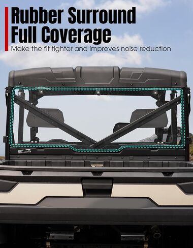 A & UTV PRO Rear Windshield, Full Size Rear Window for 2017-2025 Ranger XP 1000/ Crew, 2020-2025 Polaris Ranger 1000/ Crew, 2013-2019 Polaris Ranger XP 900/Crew (Compatible with Roof) in Saudi Arabia