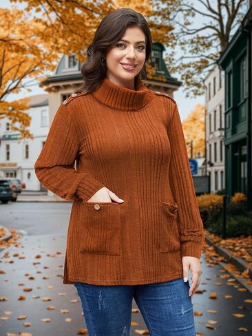 Amrto Plus Size Tops for Women Winter Long Sleeve Curvy Ladies 2025 Fashion(XL-5XL) in Kuwait