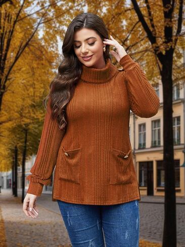 Amrto Plus Size Tops for Women Winter Long Sleeve Curvy Ladies 2025 Fashion(XL-5XL) in Kuwait
