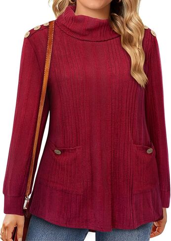 Amrto Plus Size Tops for Women Winter Long Sleeve Curvy Ladies 2025 Fashion(XL-5XL) in Kuwait