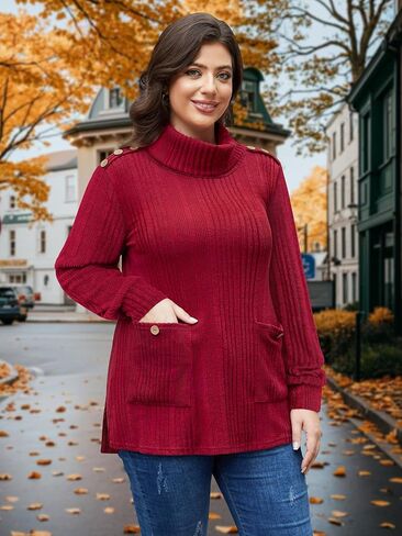 Amrto Plus Size Tops for Women Winter Long Sleeve Curvy Ladies 2025 Fashion(XL-5XL) in Kuwait