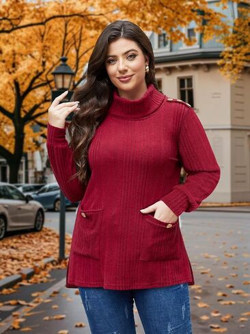 Amrto Plus Size Tops for Women Winter Long Sleeve Curvy Ladies 2025 Fashion(XL-5XL) in Kuwait