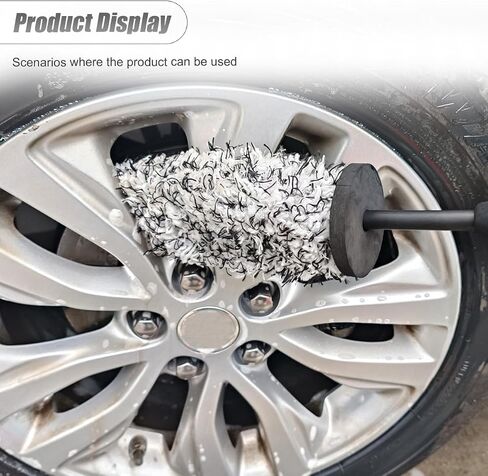 Car Wheel Cleaner Brush, Soft Microfiber Wheel Rim Cleaner, Non Scratch Car Detailing Brush, Highly Water Absorption & Removable Tire Brush, Vehicle Rim Wash Tool (Blue) in Saudi Arabia
