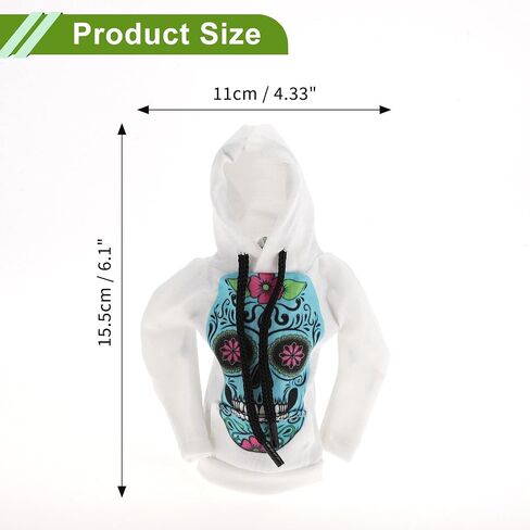 Universal 11x15.5cm/4.33"x6.1" Gear Shift Knob Cover Decoration Stick Shifting Handle Protector Polyester 1 Pc Skeleton Hoodie Style Blue White in Saudi Arabia