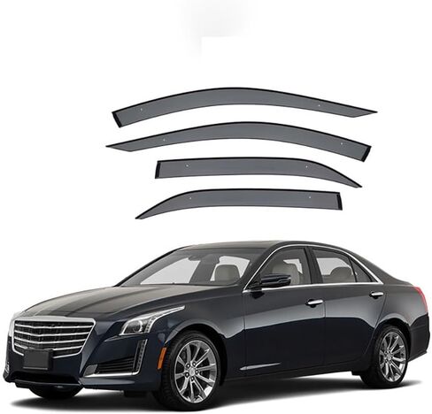 واقيات نافذة السيارة واقيات المطر لكاديلاك Cts سيدان MK3 2014-2019 شريط حماية المطر على الشمس والرياح الجانبية تنفيس نافذة منحرف الملحقات in Saudi Arabia