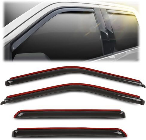 G-PLUS Window Visors Sun Rain Guards Side Wind Deflector Compatible with Ford F150 Supercrew 2015-2025,Fit Ford F150 Raptor SuperCrew 2017-2025 4PCS Glossy Black in-Channel in Saudi Arabia
