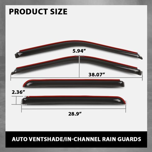 G-PLUS Window Visors Sun Rain Guards Side Wind Deflector Compatible with Ford F150 Supercrew 2015-2025,Fit Ford F150 Raptor SuperCrew 2017-2025 4PCS Glossy Black in-Channel in Saudi Arabia