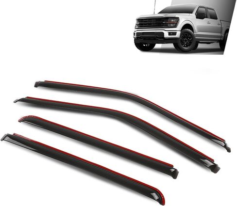 G-PLUS Window Visors Sun Rain Guards Side Wind Deflector Compatible with Ford F150 Supercrew 2015-2025,Fit Ford F150 Raptor SuperCrew 2017-2025 4PCS Glossy Black in-Channel in Saudi Arabia