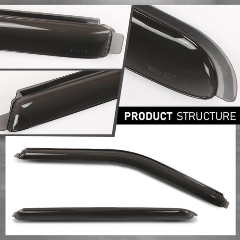 G-PLUS Window Visors Sun Rain Guards Side Wind Deflector Compatible with Ford F150 Supercrew 2015-2025,Fit Ford F150 Raptor SuperCrew 2017-2025 4PCS Glossy Black in-Channel in Saudi Arabia