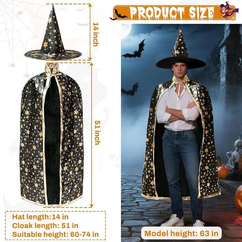 مجموعة أزياء iGeeKid Halloween Wizard، أزياء الهالوين التنكرية للبالغين والرجال والنساء والحفلات ولعب الأدوار واللباس in Kuwait