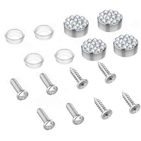 SHARE&CARE License Plate Frame Screw Set with Crystal Caps, Decorative Rhinestone Covers, 4 Sets (White) in Kuwait