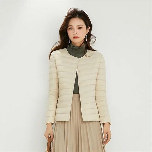 Women Liner Duck Down Jacket O-Neck Variable V-Neck Winter Keep Warm Ultralight Quilted Puffer Coat in Saudi Arabia
