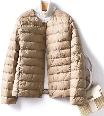Women Liner Duck Down Jacket O-Neck Variable V-Neck Winter Keep Warm Ultralight Quilted Puffer Coat in Saudi Arabia