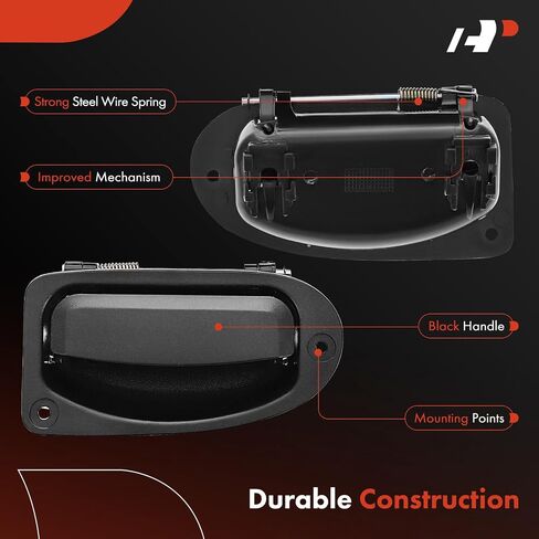 A-Premium Outside Exterior Door Handles Compatible with Ford Ranger 1998-2011 & Mazda B2300, B2500, B3000, B4000, Extended Cab Pickup, Textured Black, 2-PC Set, Rear Driver and Passenger Side in Saudi Arabia