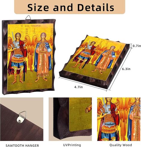 Greek Christian Orthodox Icon Jesus Christ Image Hanging Painting 6.3 x 4.7 in Handmade Solid Wood Decorative Painting for Home and Church Decoration in Saudi Arabia