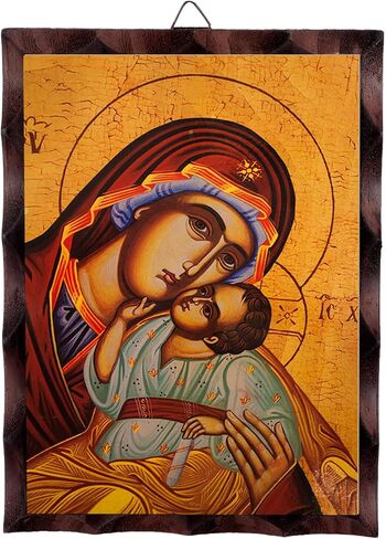 Greek Christian Orthodox Icon Jesus Christ Image Hanging Painting 6.3 x 4.7 in Handmade Solid Wood Decorative Painting for Home and Church Decoration in Saudi Arabia