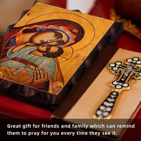 Greek Christian Orthodox Icon Jesus Christ Image Hanging Painting 6.3 x 4.7 in Handmade Solid Wood Decorative Painting for Home and Church Decoration in Saudi Arabia