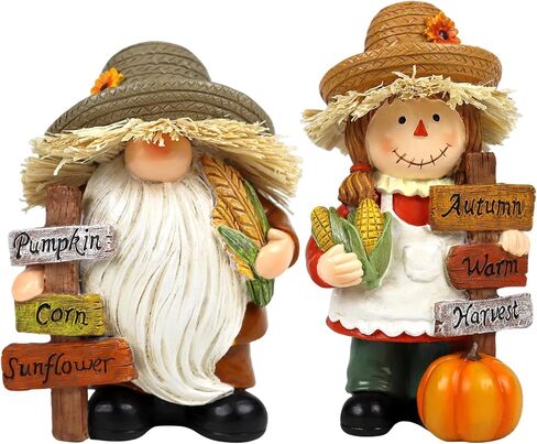 خريف الشكر فزاعة الزينة داخلي الحصاد جنوم التماثيل 2 جهاز كمبيوتر شخصى الخريف ديكور الطاولة مع لوحات ملهمة عطلة داخلية تمثال تحصيل للنساء الرجال الأطفال in Kuwait