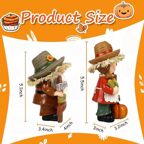 خريف الشكر فزاعة الزينة داخلي الحصاد جنوم التماثيل 2 جهاز كمبيوتر شخصى الخريف ديكور الطاولة مع لوحات ملهمة عطلة داخلية تمثال تحصيل للنساء الرجال الأطفال in Kuwait