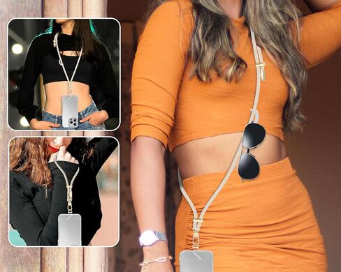 Cell Phone Lanyard Adjustable Crossbody Phone Lanyard *1 Phone Wrist Strap *1 with Deluxe Gold Matal Buckle + Clear Tether Tabs *2 for Shopping Travelling Hiking(DARK BLUE) in Kuwait