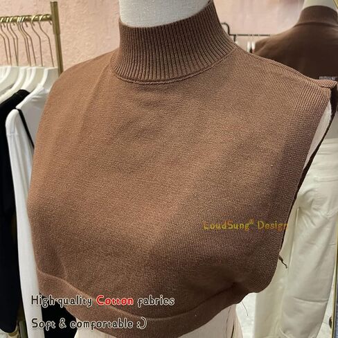 LoudSung Winter Detachable Half Shirt Turtleneck Bust Knitted Sweater Fake Collar Multiple Colors Elegant for Women Girls in Saudi Arabia