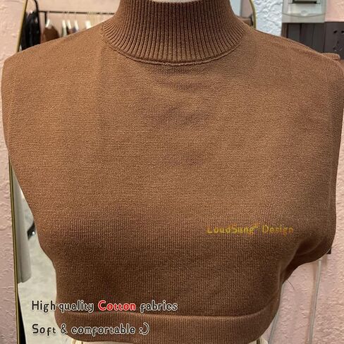LoudSung Winter Detachable Half Shirt Turtleneck Bust Knitted Sweater Fake Collar Multiple Colors Elegant for Women Girls in Saudi Arabia