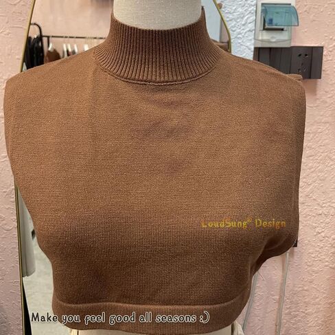 LoudSung Winter Detachable Half Shirt Turtleneck Bust Knitted Sweater Fake Collar Multiple Colors Elegant for Women Girls in Saudi Arabia