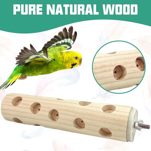Bird Toys，Bird Wooden Block Chewing Toy，Parrot Foraging Toy，Natural Bird Toys，Parakeet Toys for Cage Small Bird，Bird Cage Teething Toys for Hamster Cockatiels Conures Budgie in Saudi Arabia