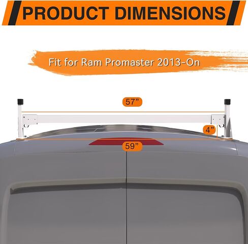 رف سلم سقف سقف مليبون شحن الشحن مع أسطوانة البضائع الخلفية تناسب 2013-2024 RAM Promaster 3. in Kuwait