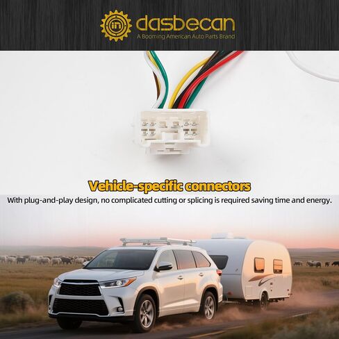 مجموعة أسلاك المقطورة Dasbecan 56217 متوافقة مع Toyota Highlander 2008-2019 4-Pin Connector Towing Wiring Kit in Saudi Arabia