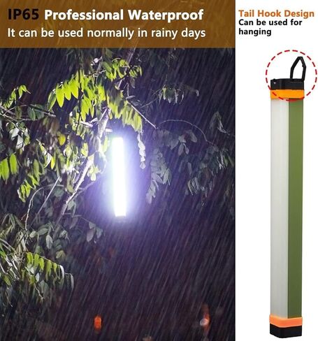 Camping Lantern Rechargeable Stick Portable Tent Car Repair Light Bar Dimming USB Magnetic Base Hook Hanging 5 Modes Outdoor COB IP65 Waterproof Car Repair Emergency (2 Pack) in Kuwait