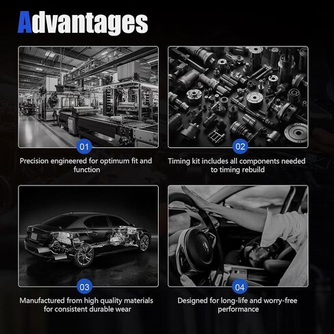 AUCERAMIC Engine Timing Belt Kit with Water Pump Fit for 2013-2015 Ford Escape, 2013-2014 Fusion, 2014-2015 Transit Connect, 2014-2019 Fiesta - 1.6L L4 DOHC Replace# BE8Z-6K254-A, BE8Z-6268-C in Saudi Arabia