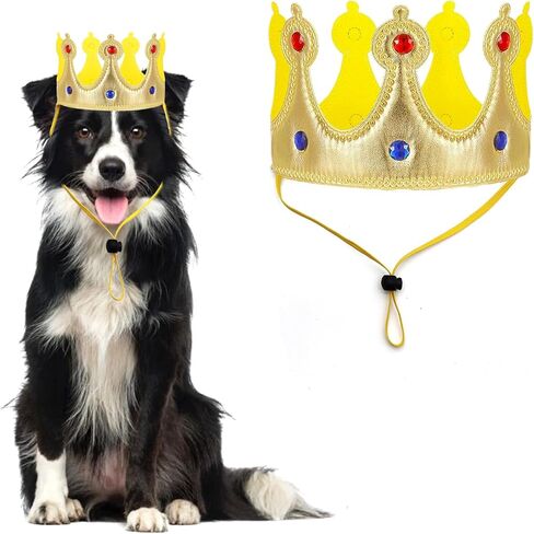 ​Pet Cloak ​King Dog Cape Robe Cute Halloween Christmas Cat Costume Queen Clothes Lux Fur Royal Cape Prince Princess Outfit Birthday Dress Small Large Dog Halloween Costume (Crimson, Small) in Kuwait
