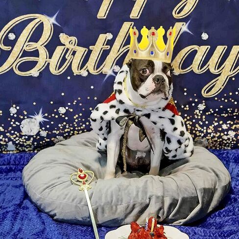 ​Pet Cloak ​King Dog Cape Robe Cute Halloween Christmas Cat Costume Queen Clothes Lux Fur Royal Cape Prince Princess Outfit Birthday Dress Small Large Dog Halloween Costume (Crimson, Small) in Kuwait