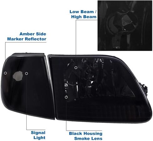 Replacement Headlights w/Corner Lights Amber/Chrome Compatible with 1997-03 Ford F-150 | 1997-02 Expedition in Saudi Arabia