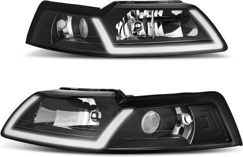 AUTOSAVER88 Headlight Assembly Compatible with 2005-2009 Ford Mustang Black Housing Clear Lens OE Style Headlamps Replacement(Driver and Passenger Side) in Saudi Arabia
