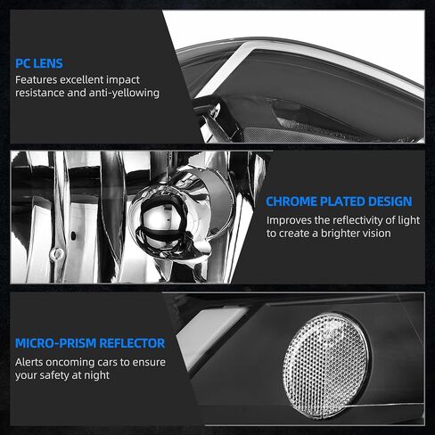AUTOSAVER88 Headlight Assembly Compatible with 2005-2009 Ford Mustang Black Housing Clear Lens OE Style Headlamps Replacement(Driver and Passenger Side) in Saudi Arabia