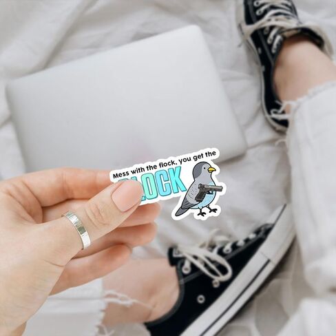 3 Pcs Mess with The Flock You Get The Glock Stickers 3 Inches – Funny Bird Gun Meme Vinyl Decals for Laptop, Water Bottle, Car, Humor Gift for Hunters, Gun Owners, Outdoors Fans in Saudi Arabia