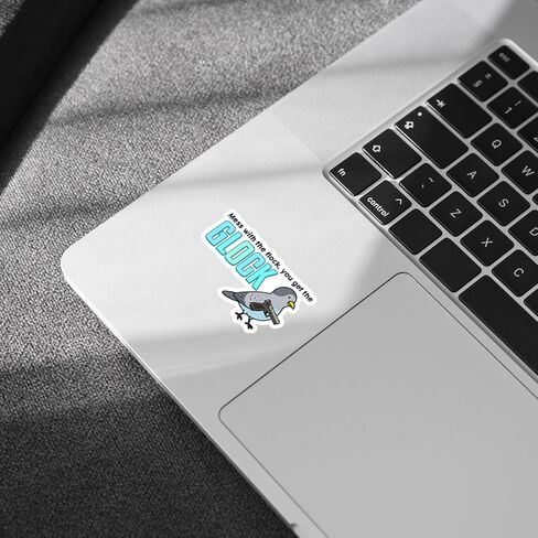 3 Pcs Mess with The Flock You Get The Glock Stickers 3 Inches – Funny Bird Gun Meme Vinyl Decals for Laptop, Water Bottle, Car, Humor Gift for Hunters, Gun Owners, Outdoors Fans in Saudi Arabia