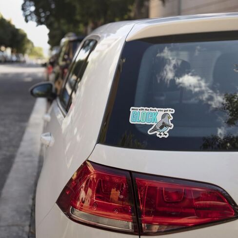 3 Pcs Mess with The Flock You Get The Glock Stickers 3 Inches – Funny Bird Gun Meme Vinyl Decals for Laptop, Water Bottle, Car, Humor Gift for Hunters, Gun Owners, Outdoors Fans in Saudi Arabia