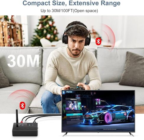 Bluetooth Transmitter for TV, Bluetooth 5.3 Transmitter Receiver, 2 in 1 Bluetooth AUX Adapter with Aptx Low Latency, AUX/RCA Bluetooth Transmitter for Home Stereo, Car, Speakers in Saudi Arabia