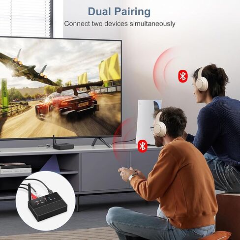 Bluetooth Transmitter for TV, Bluetooth 5.3 Transmitter Receiver, 2 in 1 Bluetooth AUX Adapter with Aptx Low Latency, AUX/RCA Bluetooth Transmitter for Home Stereo, Car, Speakers in Saudi Arabia