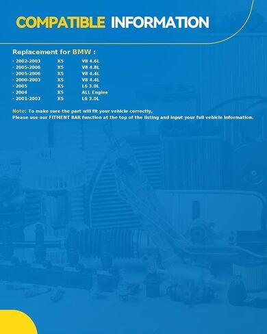 طقم تعليق أكياس الهواء الخلفية من PHILTOP لـ 2000-2006 X5 (RearSpringTypeAir)، 949996/949951 طقم تعليق زنبركي هوائي مكون من 2 in Saudi Arabia