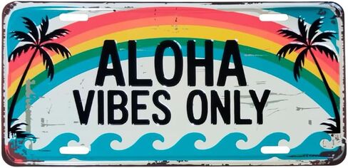 Aloha Vibes Sign Wall Decor – Surfboard Art for Home, Office, House | Perfect Beach Wall Art and Surf Decor for Wall (12"x6" / 30x15 cm) in Saudi Arabia