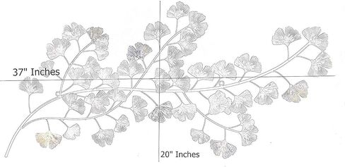 Bellaa Metal Wall Art Flower Ginkgo Leaf Abstract Blue Scroll Hanging Celtic 3D Sculpture Boho Home Decor Outdoor Farmhouse Rustic Japanese Style Golden Blue Turquoise in Kuwait