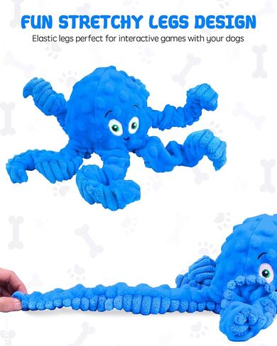 Dog Toys Squeaky, Interactive Plush Stuffed Octopus Tug of War Toy, Puppy Teething Pet Toy for Small Medium Large Dogs to Keep Them Busy in Kuwait