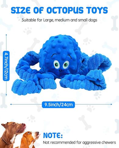 Dog Toys Squeaky, Interactive Plush Stuffed Octopus Tug of War Toy, Puppy Teething Pet Toy for Small Medium Large Dogs to Keep Them Busy in Kuwait
